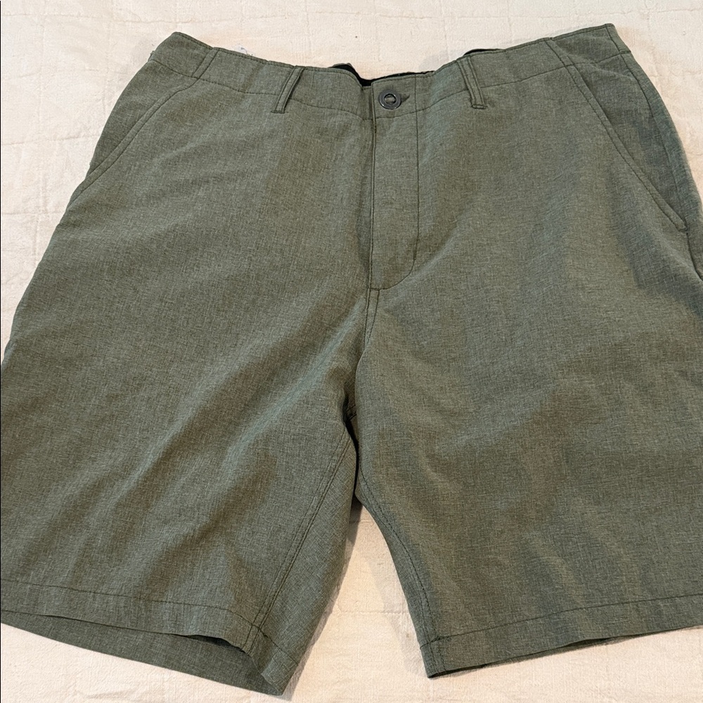 Volcom Men's Olive Flat Front Shorts